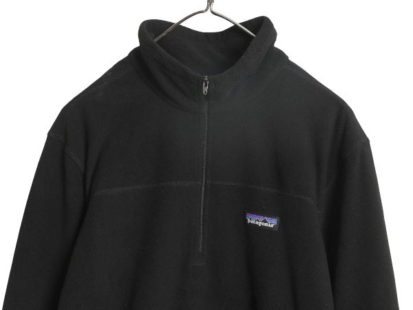 パタゴニア マイクロD ハーフジップ フリース プルオーバー メンズ L 19年製 アウトドア ロンT 長袖 Tシャツ ハイネック トップス ブラック