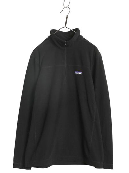 パタゴニア マイクロD ハーフジップ フリース プルオーバー メンズ L 19年製 アウトドア ロンT 長袖 Tシャツ ハイネック トップス ブラック