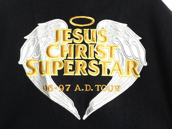90s Jesus Christ Superstar スタジャン メンズ L / オールド アワード ジャケット ウール 袖 本革 レザー ロック オペラ ツアー 中綿 黒