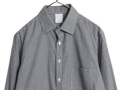 ブルックスブラザーズ ギンガム チェック 長袖 シャツ メンズ L MILANO FIT ストレッチ スーピマ コットン ポケット付き ノーアイロン 細身