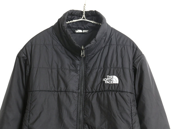 ノースフェイス 中綿 ナイロン ジャケット メンズ S 古着 アウトドア フルジップ ブルゾン ハイネック キルティング ワンポイント ブラック