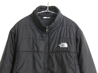 ノースフェイス 中綿 ナイロン ジャケット メンズ S 古着 アウトドア フルジップ ブルゾン ハイネック キルティング ワンポイント ブラック
