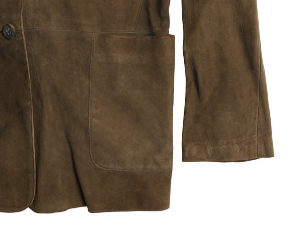 00s バナナリパブリック 本革 ヌバック レザー テーラード ジャケット レディース M 程/ オールド 革ジャン ブレザー スウェード きれいめ