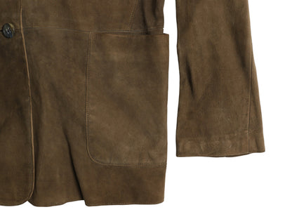 00s バナナリパブリック 本革 ヌバック レザー テーラード ジャケット レディース M 程/ オールド 革ジャン ブレザー スウェード きれいめ