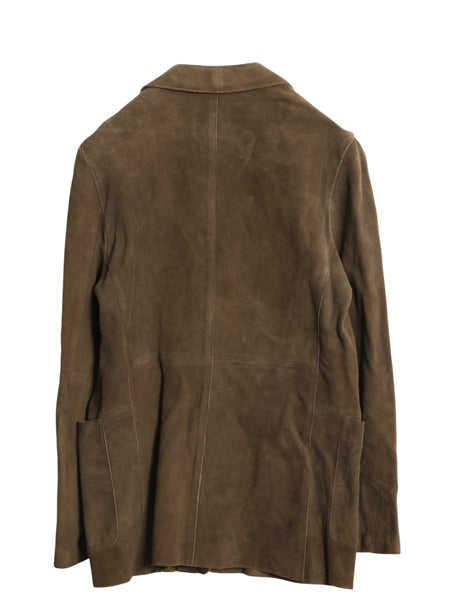 00s バナナリパブリック 本革 ヌバック レザー テーラード ジャケット レディース M 程/ オールド 革ジャン ブレザー スウェード きれいめ