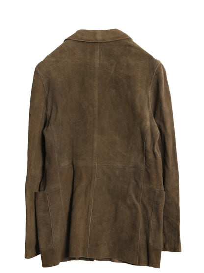 00s バナナリパブリック 本革 ヌバック レザー テーラード ジャケット レディース M 程/ オールド 革ジャン ブレザー スウェード きれいめ