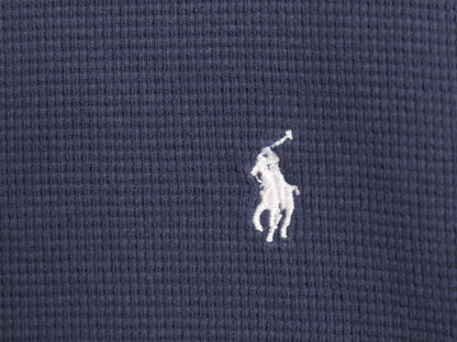 ポロ ラルフローレン 長袖 サーマル Tシャツ メンズ L / ロンT ワッフル カットソー ワンポイント ストレッチ インナー シンプル ネイビー