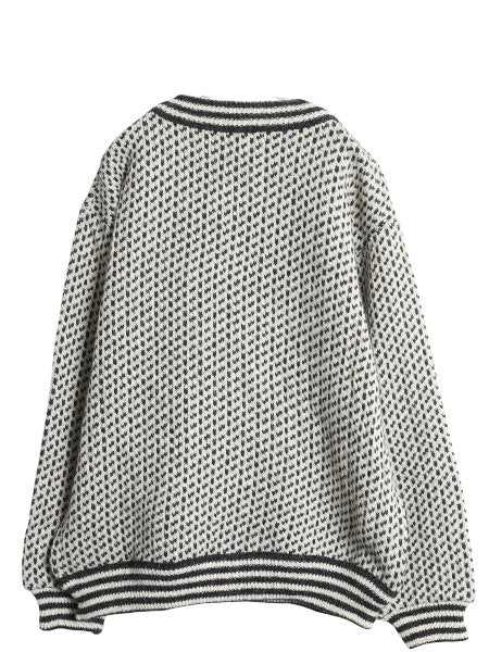 80s ノルウェー製 エルエルビーン バーズアイ ニット セーター メンズ L / 古着 ヴィンテージ ウール ノルディック 総柄 ツートン ゆったり