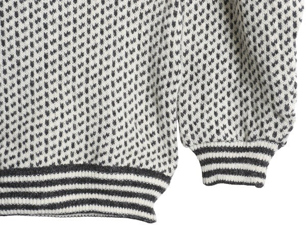 80s ノルウェー製 エルエルビーン バーズアイ ニット セーター メンズ L / 古着 ヴィンテージ ウール ノルディック 総柄 ツートン ゆったり