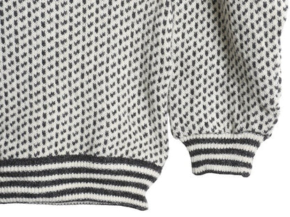 80s ノルウェー製 エルエルビーン バーズアイ ニット セーター メンズ L / 古着 ヴィンテージ ウール ノルディック 総柄 ツートン ゆったり