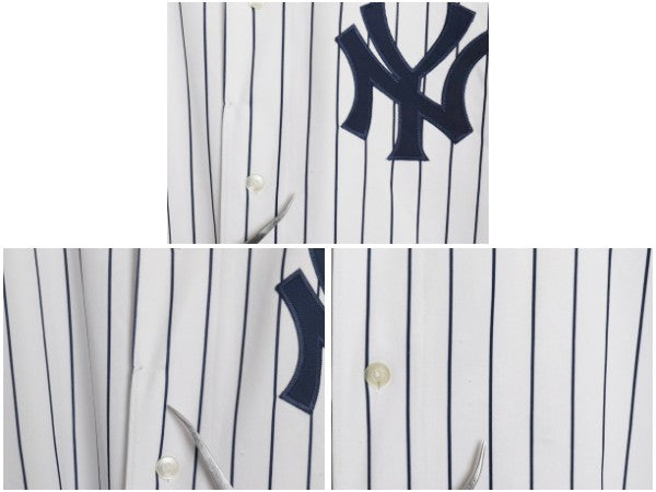 ヤンキース ベースボール シャツ メンズ XXXL 程 MLB オフィシャル マジェスティック 大リーグ ユニフォーム 重ね着 ジャージ 大きいサイズ