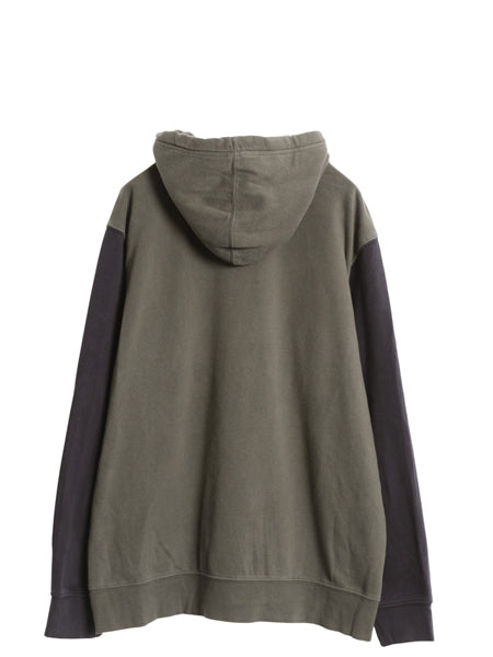 ノースフェイス プリント スウェット フード パーカー メンズ XL アウトドア プルオーバー 裏起毛 トレーナー 大きいサイズ ツートン 黒 緑