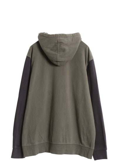 ノースフェイス プリント スウェット フード パーカー メンズ XL アウトドア プルオーバー 裏起毛 トレーナー 大きいサイズ ツートン 黒 緑