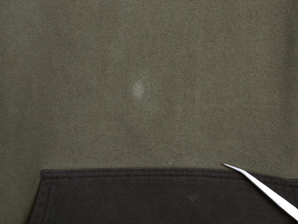 ノースフェイス プリント スウェット フード パーカー メンズ XL アウトドア プルオーバー 裏起毛 トレーナー 大きいサイズ ツートン 黒 緑