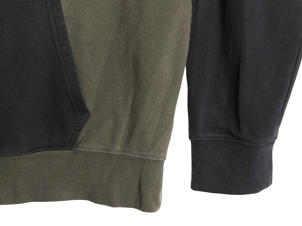 ノースフェイス プリント スウェット フード パーカー メンズ XL アウトドア プルオーバー 裏起毛 トレーナー 大きいサイズ ツートン 黒 緑