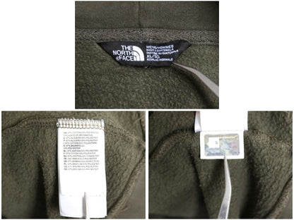 ノースフェイス プリント スウェット フード パーカー メンズ XL アウトドア プルオーバー 裏起毛 トレーナー 大きいサイズ ツートン 黒 緑