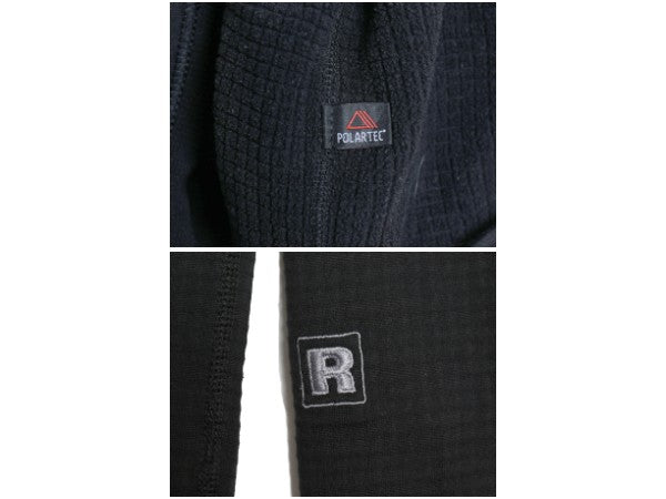 00s USA製 パタゴニア R1 フラッシュ プルオーバー メンズ L オールド レギュレーター ストレッチ 裏 フリース ハーフジップ アウトドア 黒