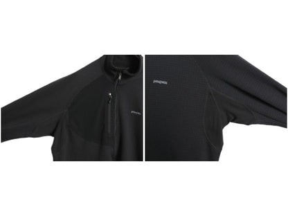 00s USA製 パタゴニア R1 フラッシュ プルオーバー メンズ L オールド レギュレーター ストレッチ 裏 フリース ハーフジップ アウトドア 黒