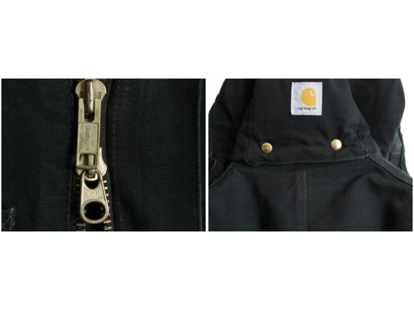 カーハート ダック トラディショナル コート メンズ L ジャケット ブルゾン 中綿 キルティング ライナー 脱着 フード付き カバーオール 黒