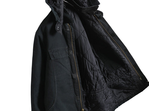 カーハート ダック トラディショナル コート メンズ L ジャケット ブルゾン 中綿 キルティング ライナー 脱着 フード付き カバーオール 黒
