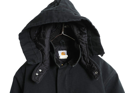 カーハート ダック トラディショナル コート メンズ L ジャケット ブルゾン 中綿 キルティング ライナー 脱着 フード付き カバーオール 黒