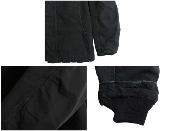 カーハート ダック トラディショナル コート メンズ L ジャケット ブルゾン 中綿 キルティング ライナー 脱着 フード付き カバーオール 黒