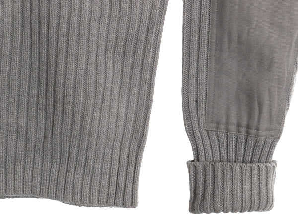 00s エルエルビーン コマンド ニット セーター メンズ L / オールド 長袖ニット リブ編み メリノ ラム ウール エルボーパッチ 無地 グレー