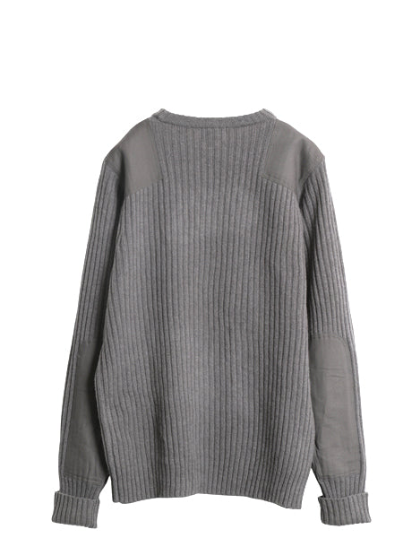 00s エルエルビーン コマンド ニット セーター メンズ L / オールド 長袖ニット リブ編み メリノ ラム ウール エルボーパッチ 無地 グレー