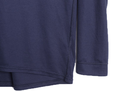 00s USA製 パタゴニア キャプリーン 長袖 Tシャツ メンズ L 古着 オールド アウトドア ストレッチ アンダーシャツ ロンT インナー 無地 紺