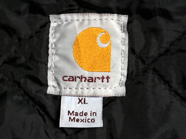 カーハート ツイル フード パーカー ジャケット メンズ XL / ブルゾン ジャンパー 中綿 ナイロン キルティング ライナー 大きいサイズ 黒