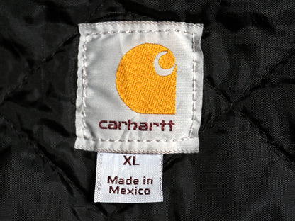 カーハート ツイル フード パーカー ジャケット メンズ XL / ブルゾン ジャンパー 中綿 ナイロン キルティング ライナー 大きいサイズ 黒