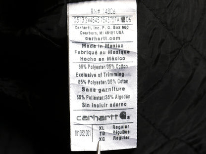 カーハート ツイル フード パーカー ジャケット メンズ XL / ブルゾン ジャンパー 中綿 ナイロン キルティング ライナー 大きいサイズ 黒