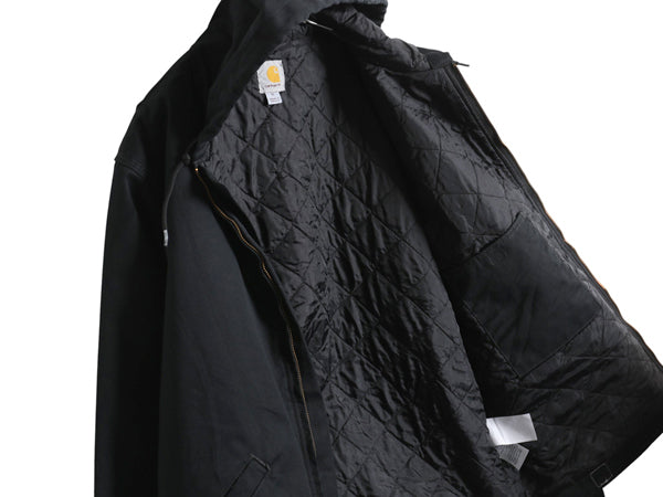 カーハート ツイル フード パーカー ジャケット メンズ XL / ブルゾン ジャンパー 中綿 ナイロン キルティング ライナー 大きいサイズ 黒