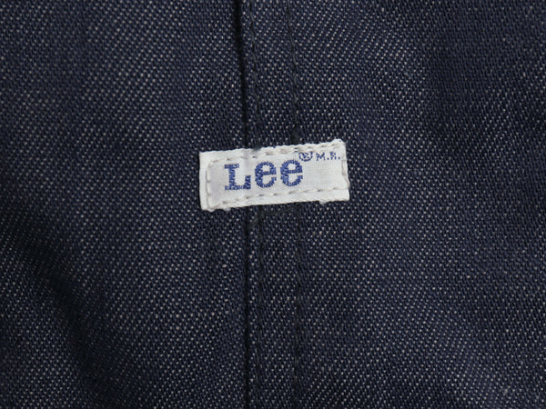 70s USA製 ★ Lee デニム カバーオール ジャケット メンズ XL 程 ヴィンテージ ワーク バットダイ ジージャン ジャンパー 濃紺 91-J タイプ