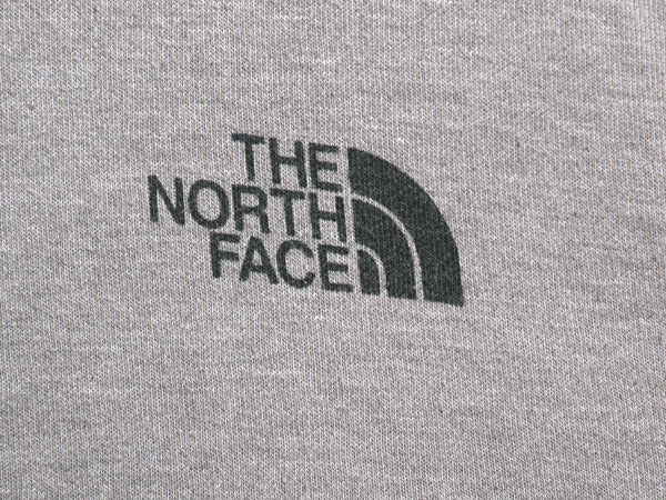 ノースフェイス 両面 プリント スウェット フード パーカー メンズ XL 古着 グラフィック プルオーバー トレーナー 裏起毛 大きいサイズ 灰