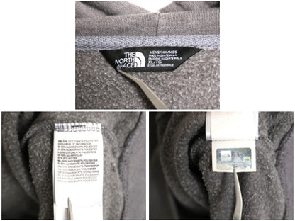 ノースフェイス 両面 プリント スウェット フード パーカー メンズ XL 古着 グラフィック プルオーバー トレーナー 裏起毛 大きいサイズ 灰