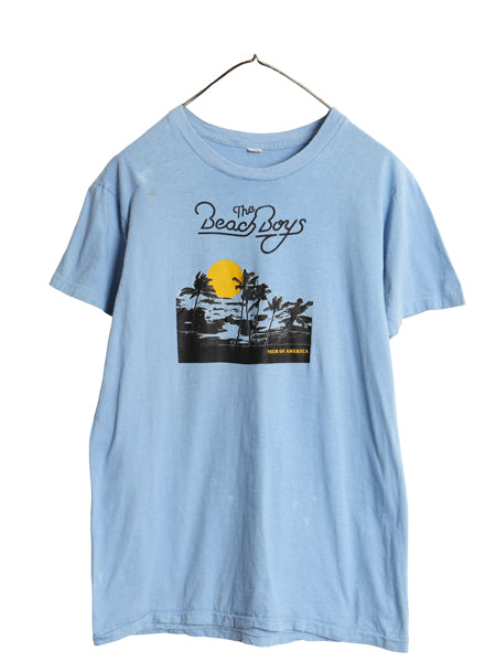 80s USA製 ビーチボーイズ イラスト プリント Tシャツ メンズ XL 小さめ M ヴィンテージ 当時物 オフィシャル グラフィック バンド サーフ