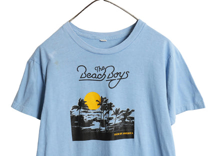 80s USA製 ビーチボーイズ イラスト プリント Tシャツ メンズ XL 小さめ M ヴィンテージ 当時物 オフィシャル グラフィック バンド サーフ
