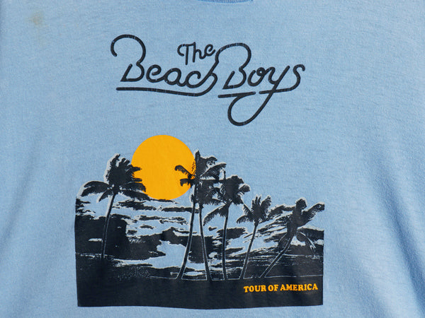 80s USA製 ビーチボーイズ イラスト プリント Tシャツ メンズ XL 小さめ M ヴィンテージ 当時物 オフィシャル グラフィック バンド サーフ