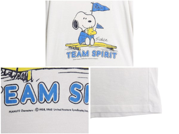 70s USA製 スヌーピー プリント フットボール Tシャツ メンズ レディース L ヴィンテージ キャラクター ピーナッツ 7分丈 シングルステッチ