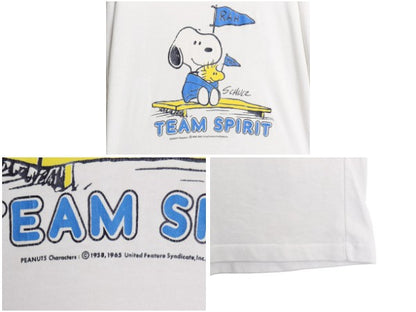 70s USA製 スヌーピー プリント フットボール Tシャツ メンズ レディース L ヴィンテージ キャラクター ピーナッツ 7分丈 シングルステッチ