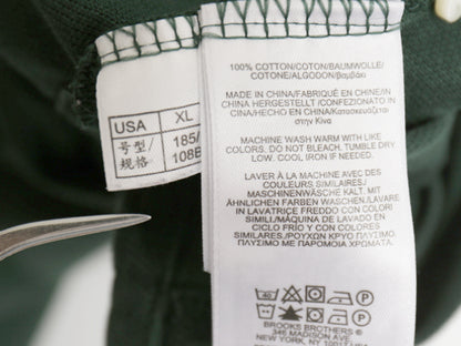 ブルックスブラザーズ 鹿の子 半袖 ポロシャツ メンズ XL / 半袖シャツ ワンポイント カットソー コットン スリムフィット 大きいサイズ 緑