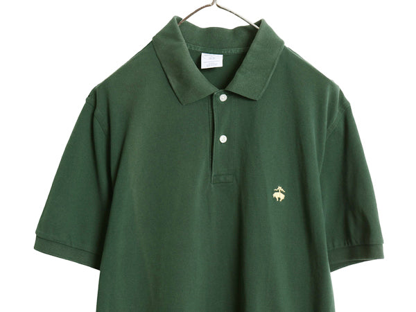 ブルックスブラザーズ 鹿の子 半袖 ポロシャツ メンズ XL / 半袖シャツ ワンポイント カットソー コットン スリムフィット 大きいサイズ 緑