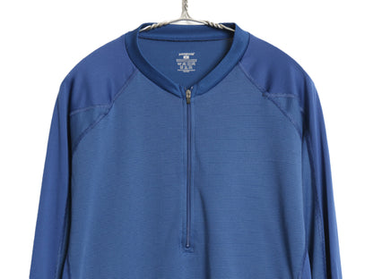 00s USA製 パタゴニア キャプリーン 長袖 Tシャツ メンズ L 05年製 オールド アウトドア ハーフジップ ボーダー ストレッチ アンダーシャツ