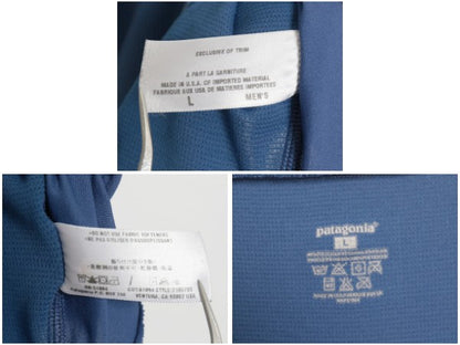 00s USA製 パタゴニア キャプリーン 長袖 Tシャツ メンズ L 05年製 オールド アウトドア ハーフジップ ボーダー ストレッチ アンダーシャツ