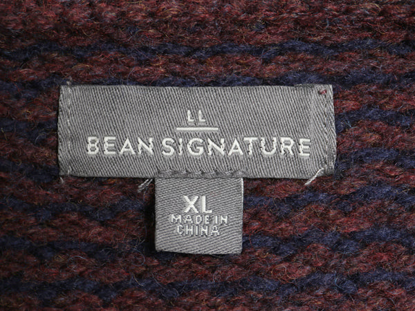 エルエルビーン シグネチャー ショールカラー バースアイ ニット カーディガン メンズ XL ウール セーター ノルディック 総柄 大きいサイズ