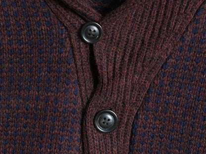 エルエルビーン シグネチャー ショールカラー バースアイ ニット カーディガン メンズ XL ウール セーター ノルディック 総柄 大きいサイズ