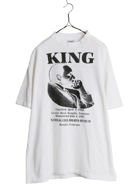 90s USA製 ★ キング牧師 イラスト プリント Tシャツ メンズ XL / 古着 オールド アート グラフィック 偉人 シングルステッチ 大きいサイズ