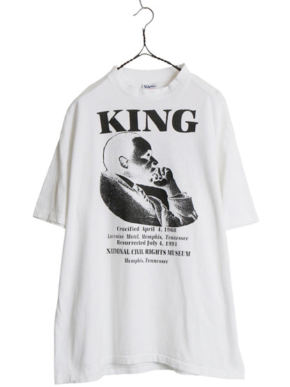 90s USA製 ★ キング牧師 イラスト プリント Tシャツ メンズ XL / 古着 オールド アート グラフィック 偉人 シングルステッチ 大きいサイズ