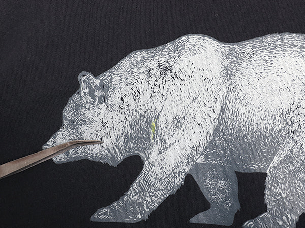 US企画 ノースフェイス プリント スウェット フード パーカー メンズ M / 裏起毛 プルオーバー トレーナー ベア イラスト グラフィック 紺